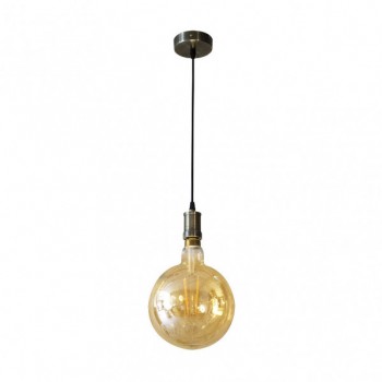 Distribuidor - Lâmpadas Diversas | Lâmpadas Modernas | COLGANTE CELSO 1XE27 CUERO/AMBAR BOMBILLA INCLUIDA 8W 3000K 640LM REGX20X20 CM Ref: 166791014